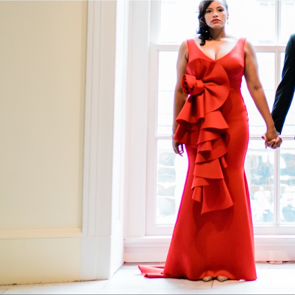Red formal dress
